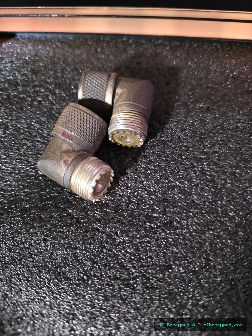 Vintage UHF 90 Degree PL-259 Male to SO-239 Female RF Adapter Pair photo