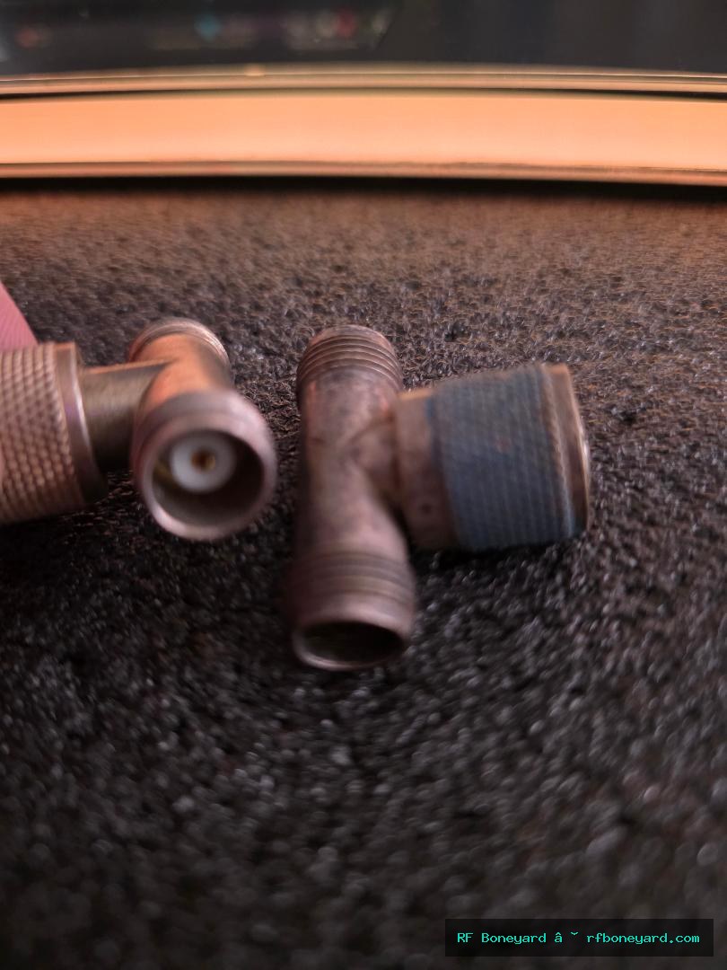 Vintage N-Type RF Coaxial T Adapter Pair photo