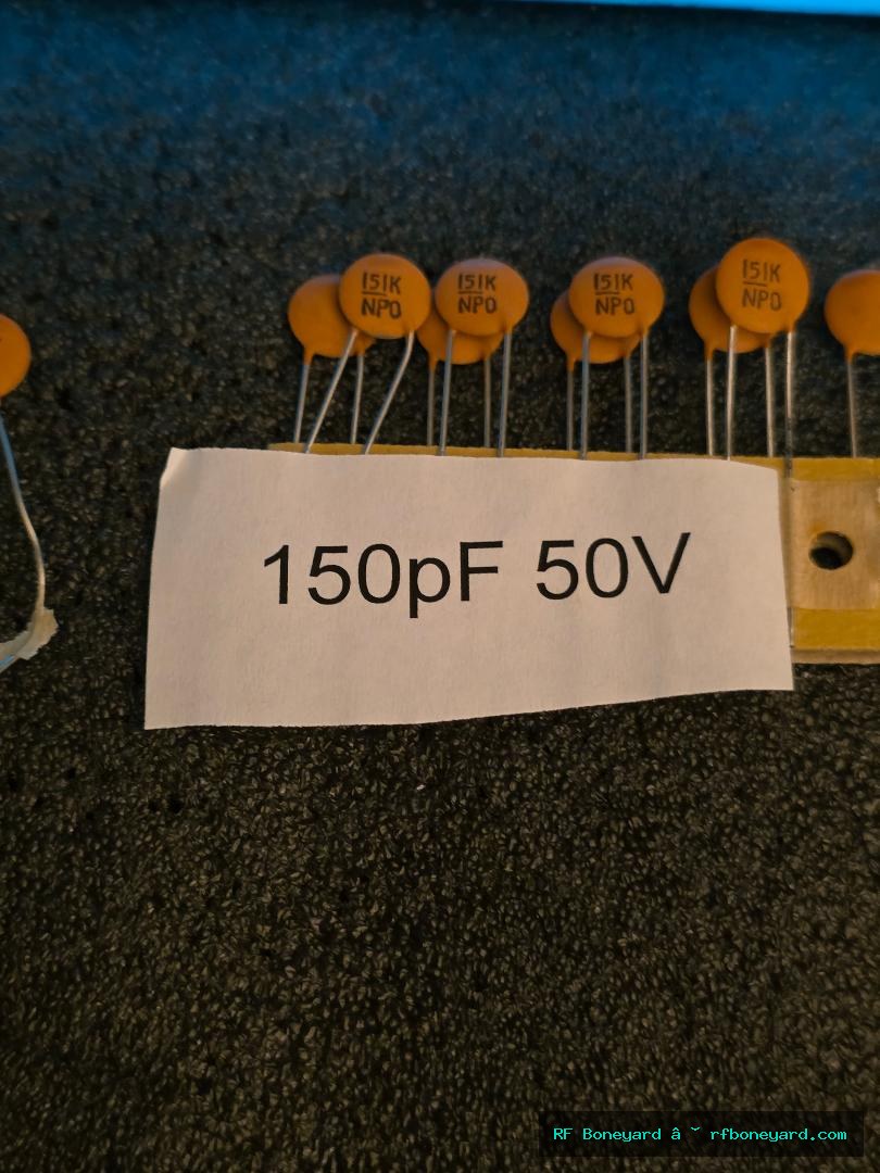 10 Pack 150pF 50V NP0 Ceramic Disc Capacitors — 151K Stable RF Radio Repair Caps photo