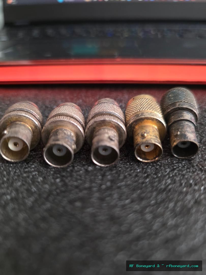 5-Piece Mixed BNC Female-to-Male RF Coax Adapter Lot photo