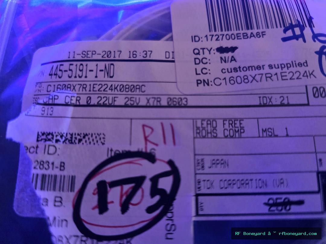 81 (pcs) TDK 0.22uF 25V X7R 0603 SMD Ceramic Capacitors photo