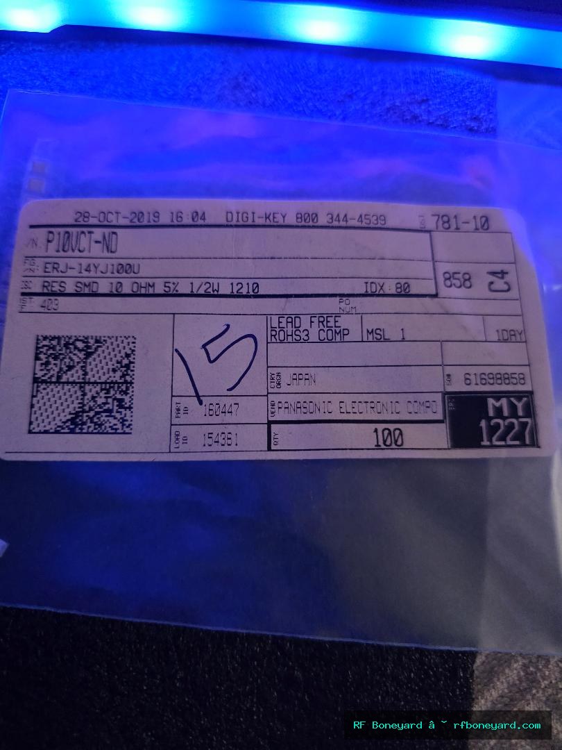 20-Piece Panasonic 10 Ohm 5% 1210 SMD Resistors photo