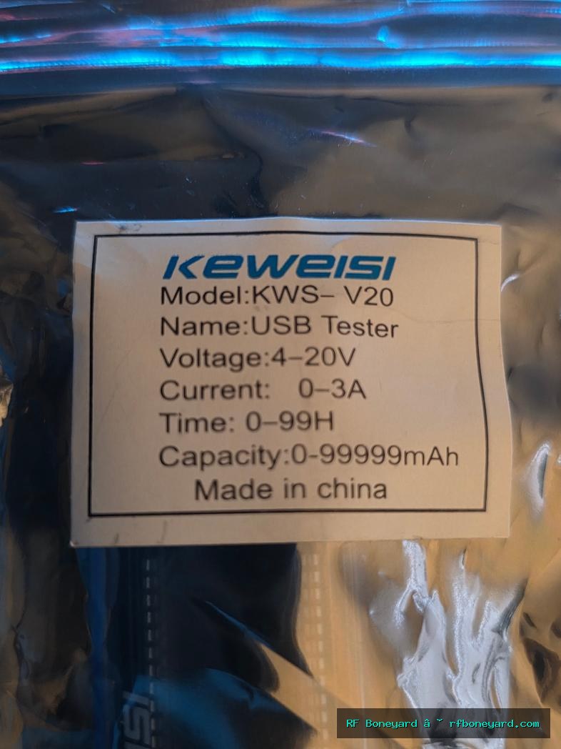 KEWEISI KWS-V20 Digital USB Voltage Current Capacity Tester 4-20V 0-3A photo