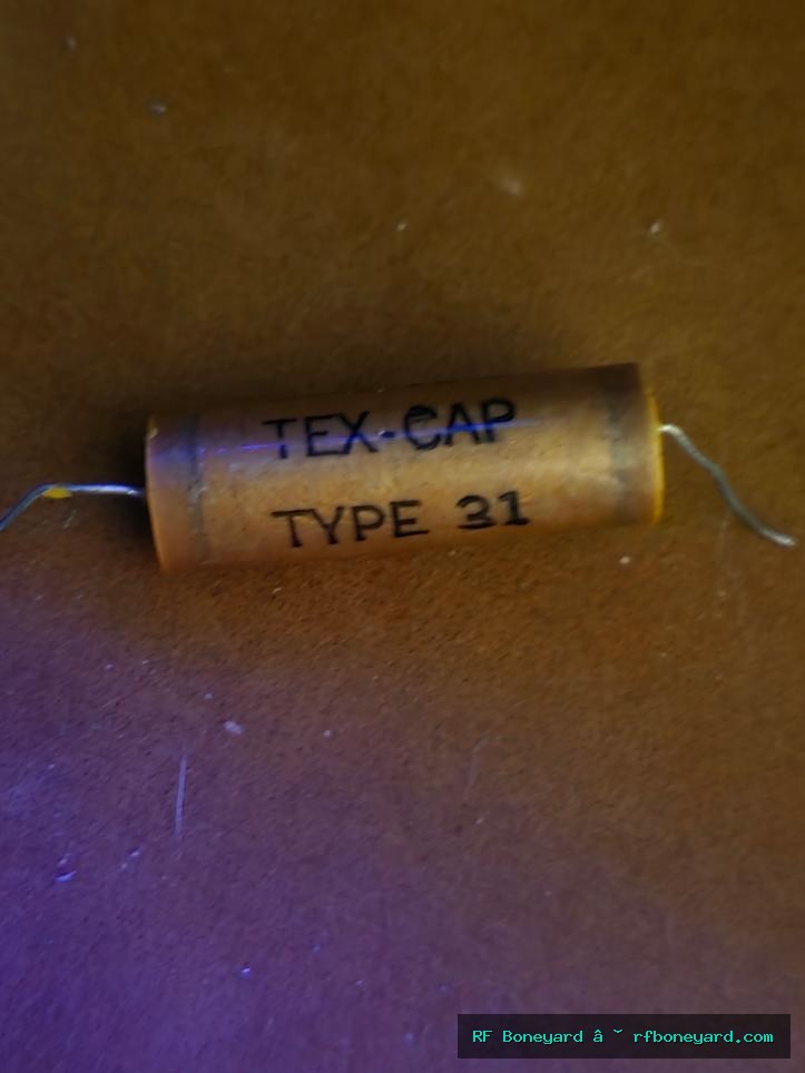 Tex-Cap Type 21 0.1 uF 200 VDC Vintage Axial Film Capacitor Bench Tested photo