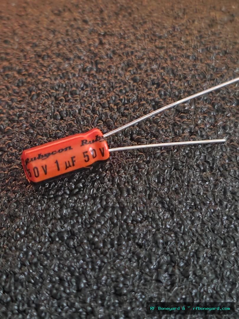Rubycon 1µF 50V Axial Electrolytic Capacitors – 10 pack