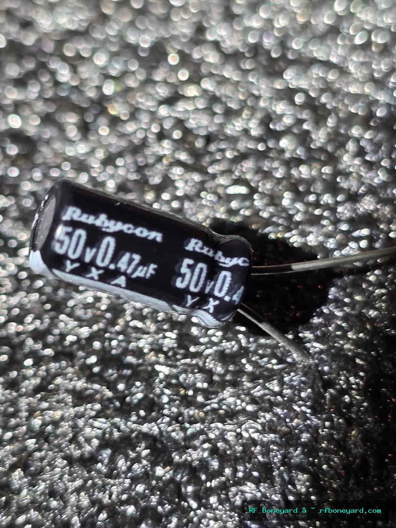 Rubycon YXA 0.47µF 50V Radial Aluminum Electrolytic Capacitors NOS - 5 Pack