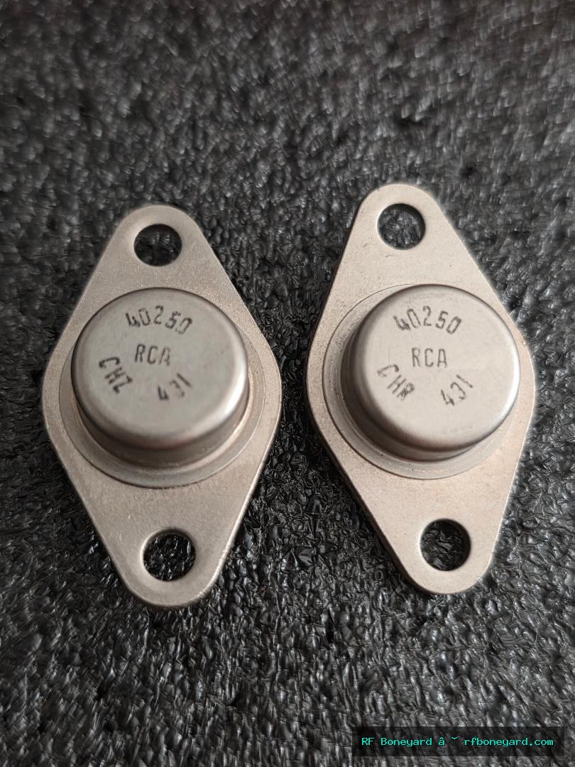 RCA 40250 NPN Silicon Power Transistor Tested Pair