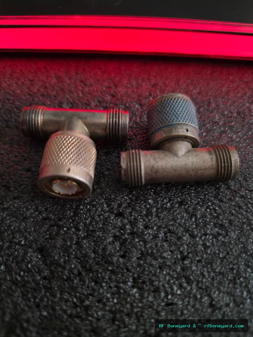 Vintage N-Type RF Coaxial T Adapter Pair