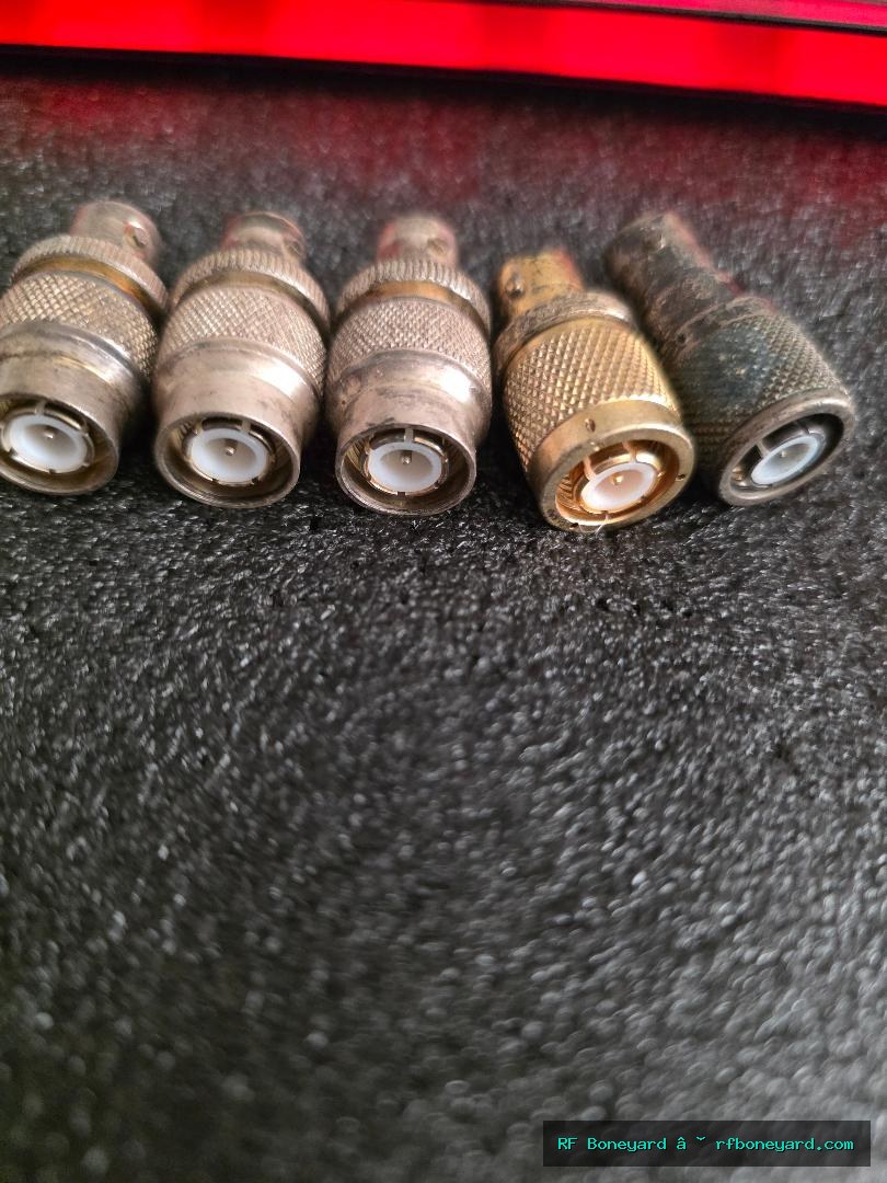 5-Piece Mixed BNC Female-to-Male RF Coax Adapter Lot