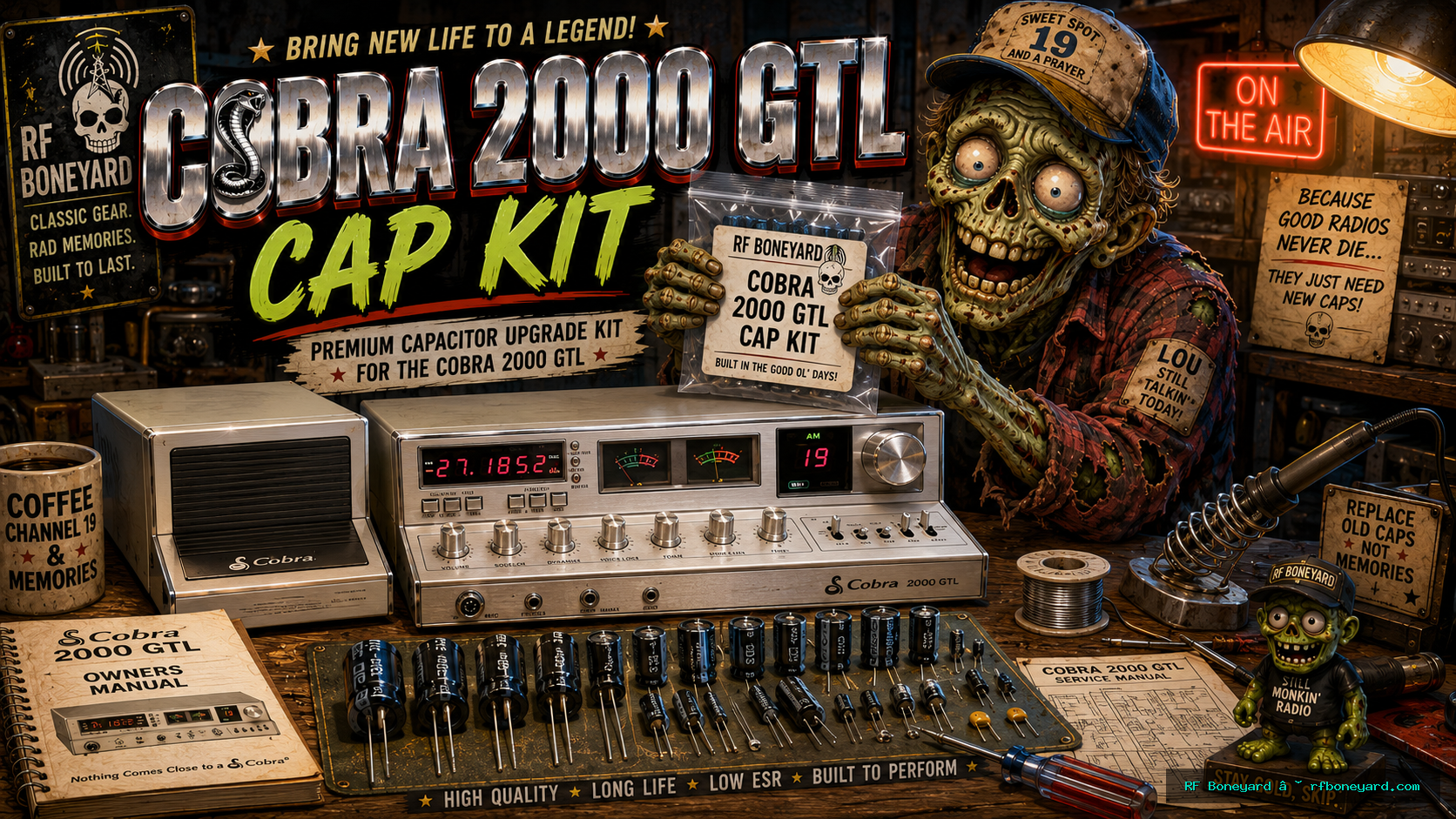 Premium Cobra 2000 GTL Electrolytic Capacitor Kit – High Quality Replacement Recap Set
