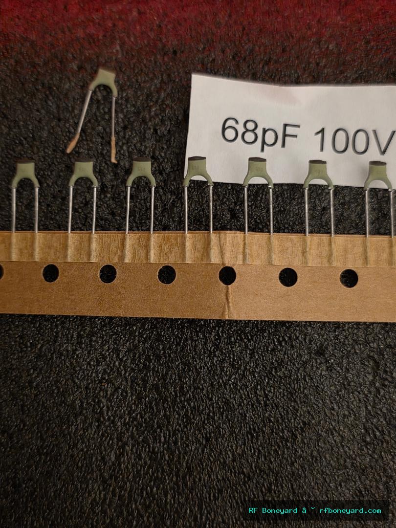 10-Pack 68pF 100V Ceramic Capacitors – Sample Tested 69.79pF – NOS / Surplus