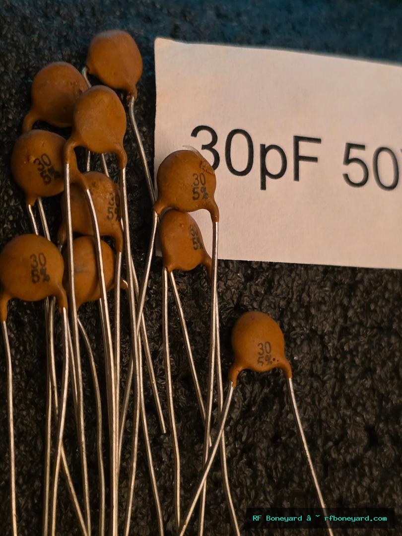 10-Pack 30pF 50V Ceramic Capacitors – Sample Tested 32.35pF – NOS / Surplus