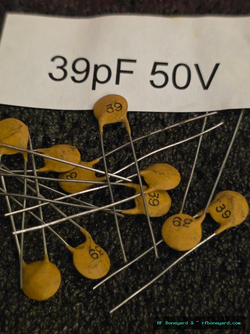 10-Pack 39pF 50V Ceramic Capacitors – Sample Tested 40pF – NOS / Surplus