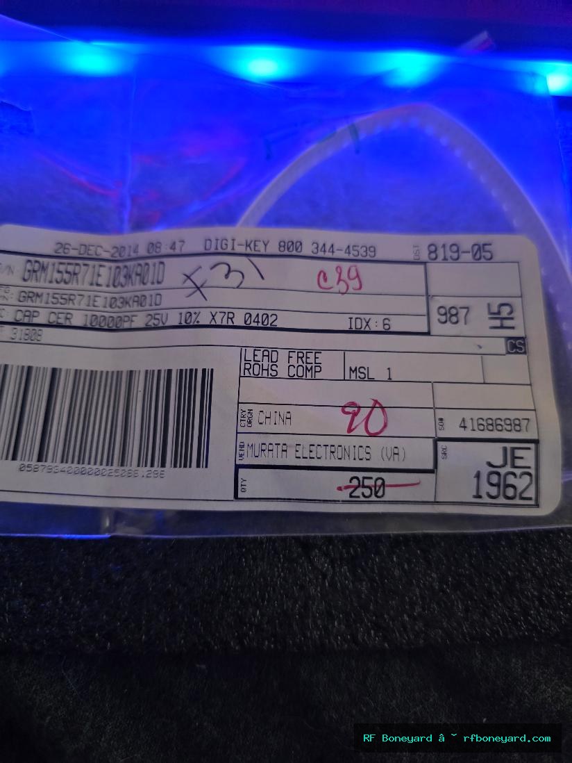 90-Pack Murata GRM155R71E103KA01D 0.01uF 25V X7R 0402 MLCC Capacitors