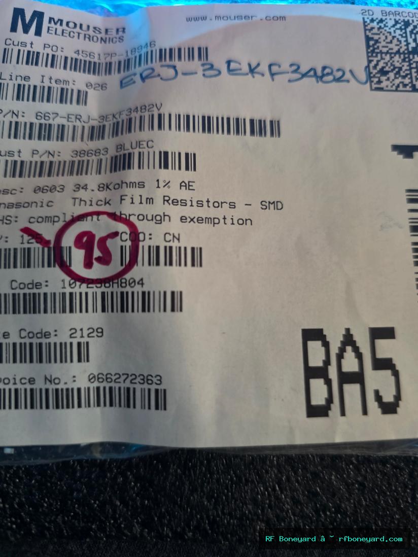 Panasonic ERJ-3EKF3482V 34.8K Ohm 1% 0603 SMD Thick Film Resistors – Qty 95