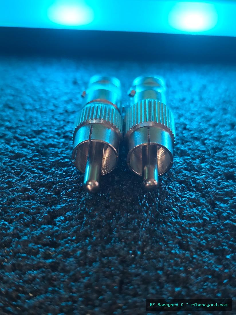 BNC Female to RCA Male Coaxial Adapter – Lot of 2