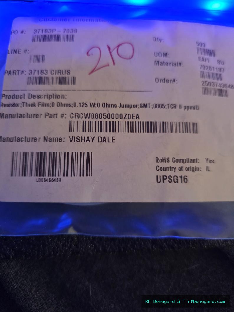 Vishay Dale CRCW08050000Z0EA 0-Ohm 0805 SMD Jumper Resistors – 210 Pieces
