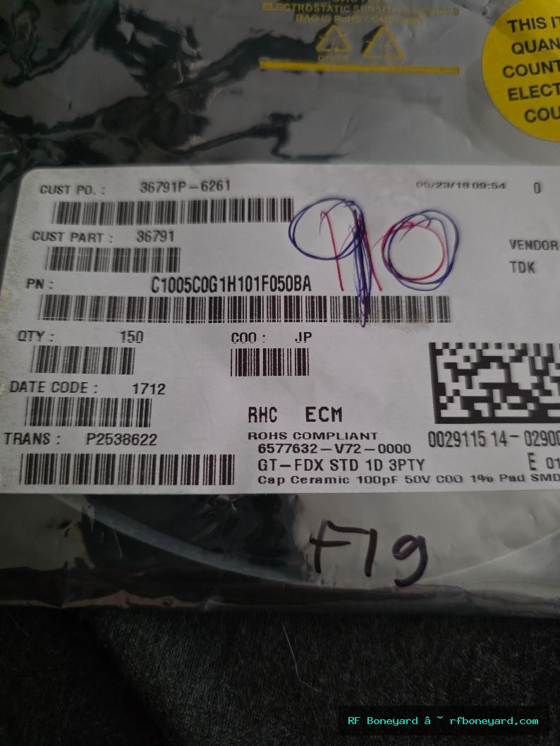 TDK C1005C0G1H101F050BA 100pF 50V 1% C0G 0402 SMD Ceramic Capacitors - 90 Pieces