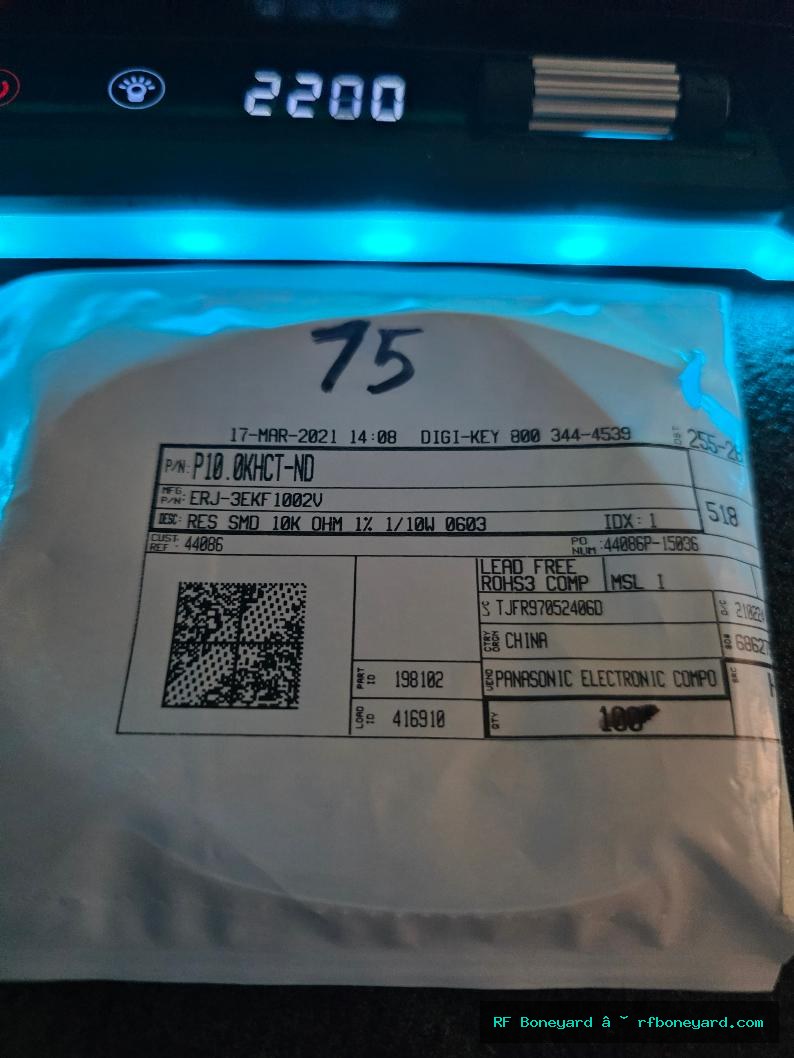 Panasonic ERJ-3EKF1002V 10k Ohm 1% 0603 SMD Thick Film Resistors - 75 Pieces