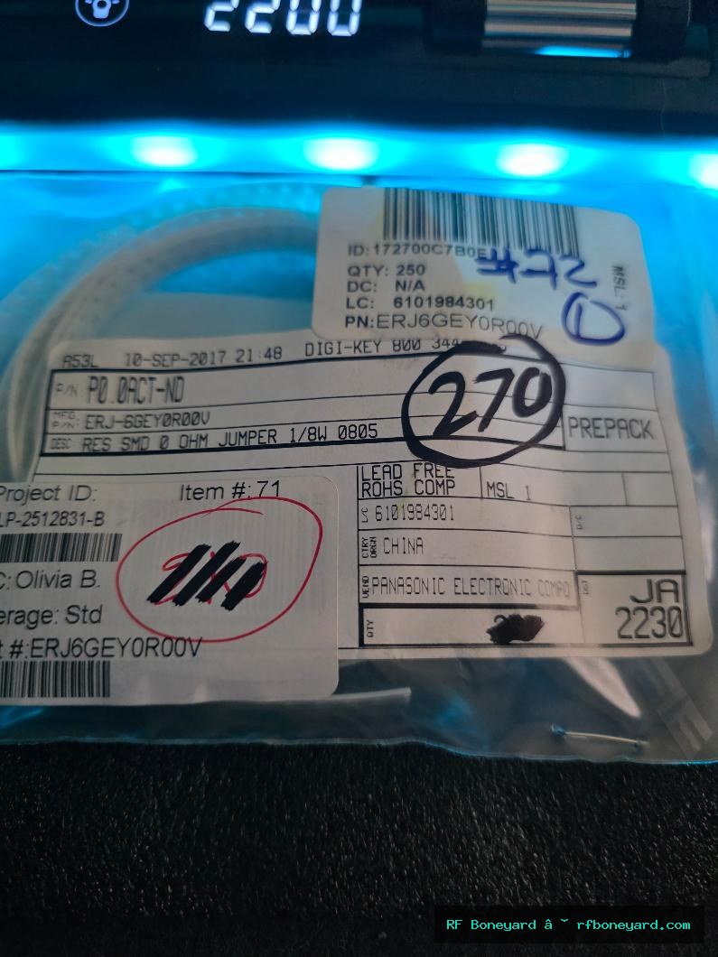 Panasonic ERJ-6GEY0R00V 0 Ohm 1/8W 0805 SMD Jumper Resistors 270 Pieces