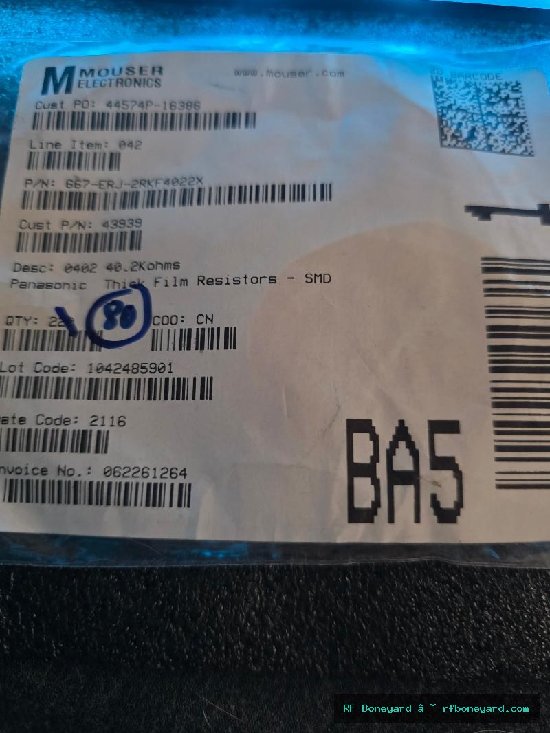 Panasonic ERJ-2RKF4022X 40.2k Ohm 1% 1/10W 0402 SMD Resistors 80 Pieces
