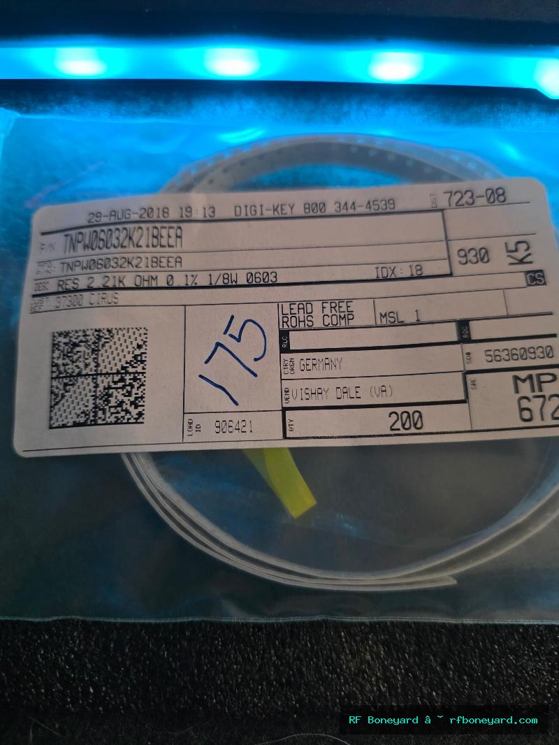 Vishay Dale TNPW06032K21BEEN 2.21k Ohm 0.1% 1/8W 0603 Precision Thin Film SMD Resistors 175 Pieces