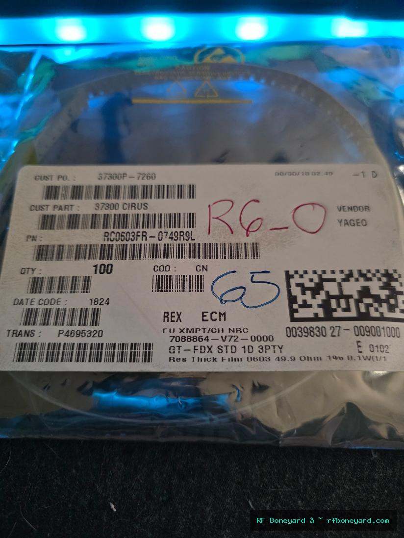 YAGEO RC0603FR-0749R9L 49.9 Ohm 1% 0603 SMD Thick Film Resistors 65pcs