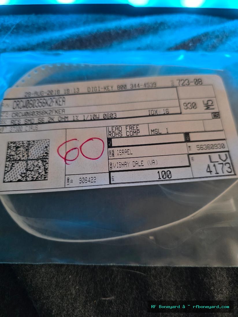Vishay Dale CRCW060356K2FKEA 56.2K Ohm 1% 0603 SMD Thick Film Resistors 60pcs