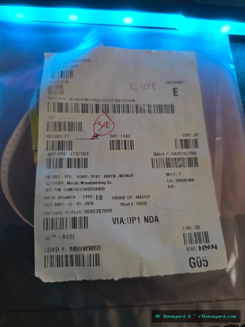 Murata GRM2165C1H222JA01D 2200pF 50V C0G NP0 0805 Ceramic Capacitors 39pcs