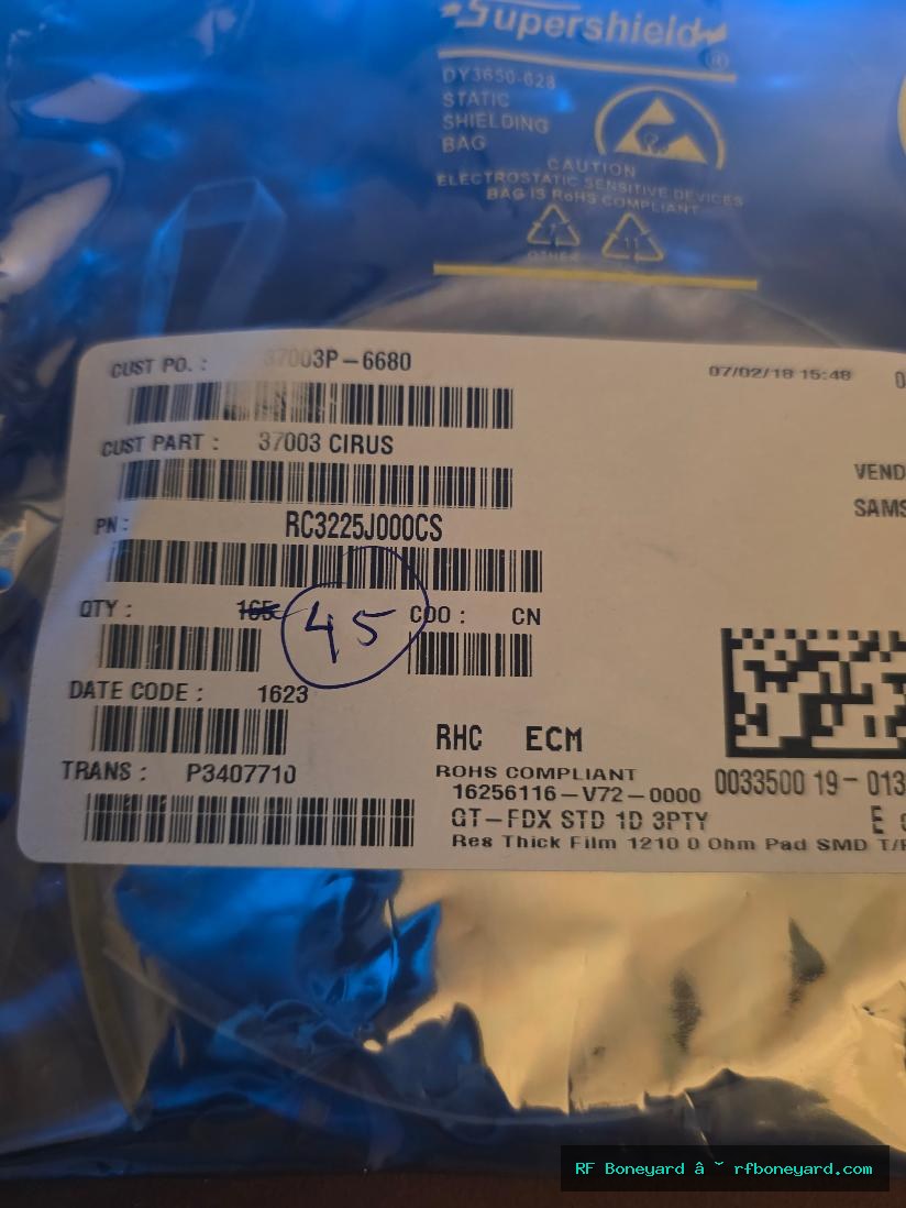 Samsung Electro-Mechanics RC3225J000CS 0 ohm 1/3W 1210 SMD Jumper Resistors 45pcs