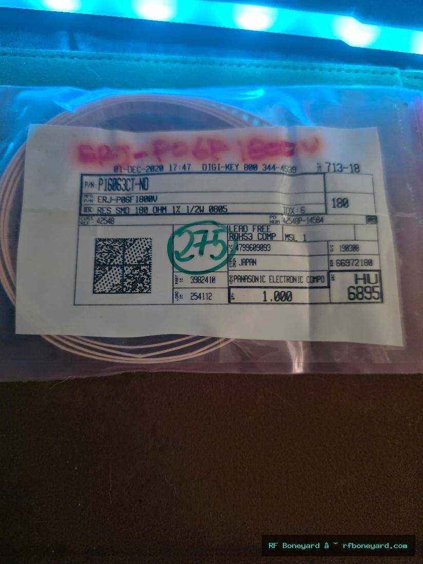 Panasonic ERJ-P06F1800V 180 ohm 1% 0.5W 0805 SMD Resistor 275-Pack