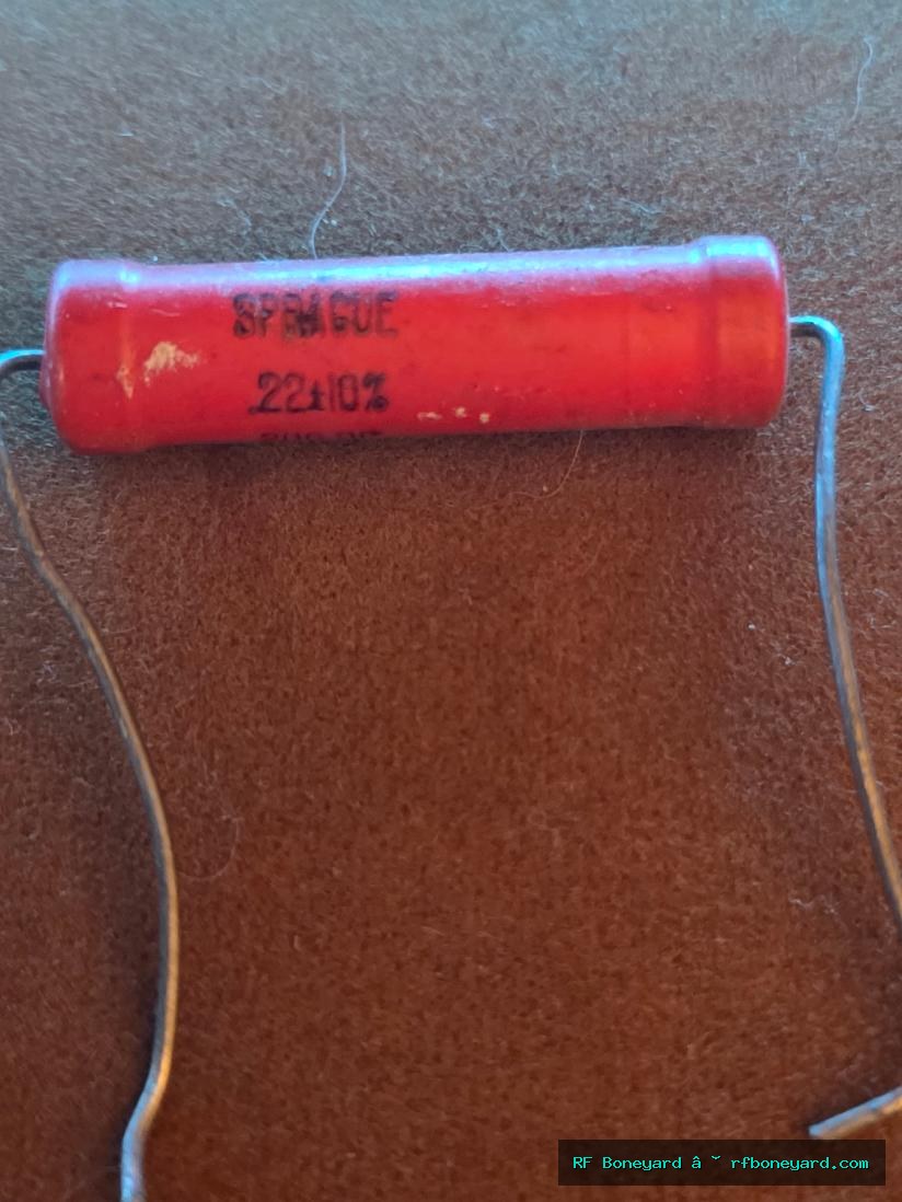 Sprague 22uF 10% Vintage Axial Capacitor Red Body