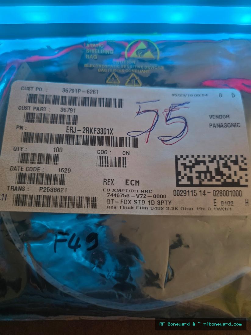 Panasonic ERJ-2RKF3301X 3.3K ohm 1% 0.1W 0402 SMD Thick Film Resistors 55 pcs