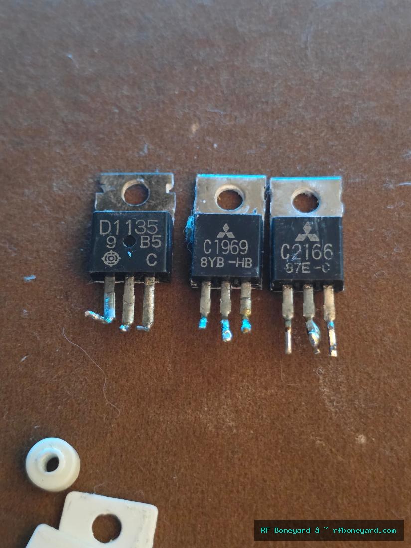 Cobra 2000 GTL Taiwan Donor Transistor Set Mitsubishi 2SC1969 2SC2166 and Hitachi 2SD1135 Final Driver AM Regulator