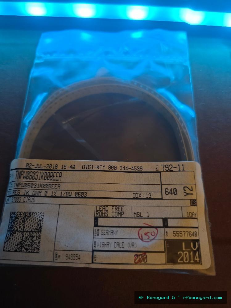 Vishay Dale TNPW06031K00BEEA 1K ohm 0.1% 25ppm 0603 Precision Thin Film Resistors 150pcs