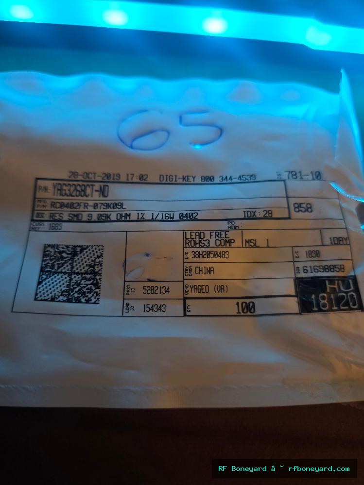 YAGEO RC0402FR-079K09L 9.09K ohm 1% 1/16W 0402 SMD Thick Film Resistors 65pcs