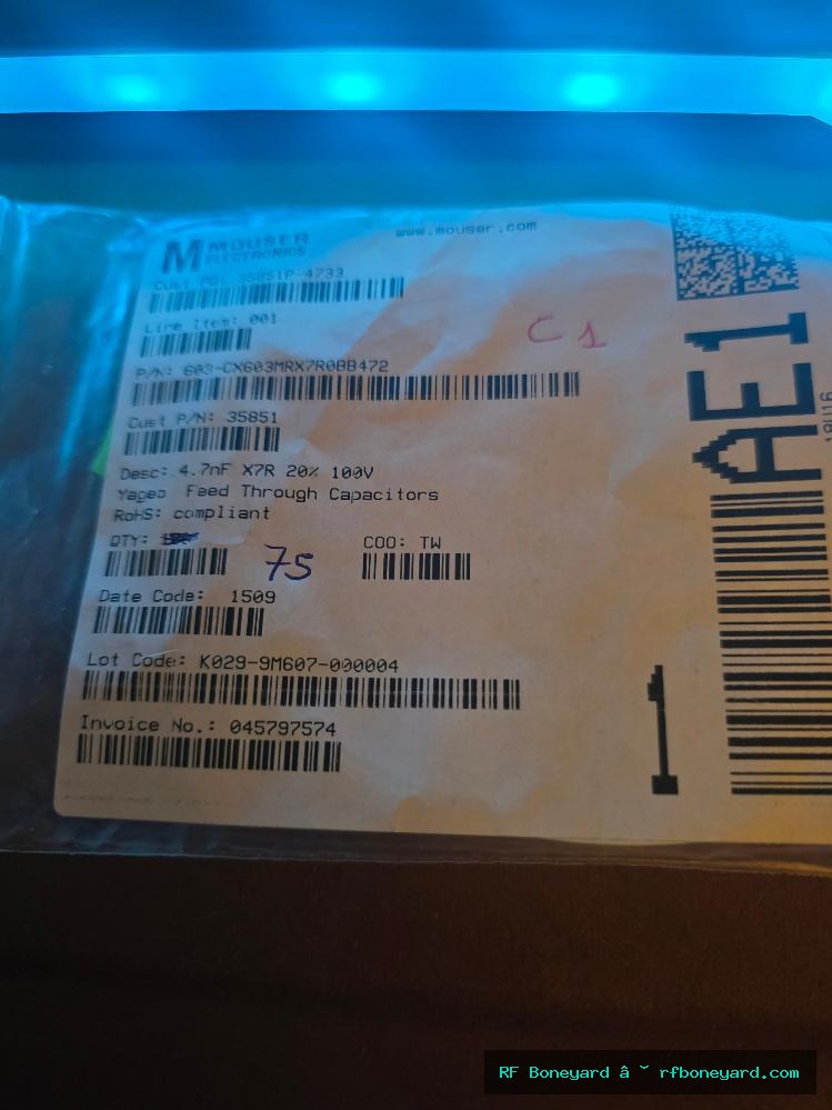 YAGEO Pulse CX0603MRX7R0BB472 4.7nF 100V 20% X7R 0603 X2Y Feed Through Capacitors 75pcs