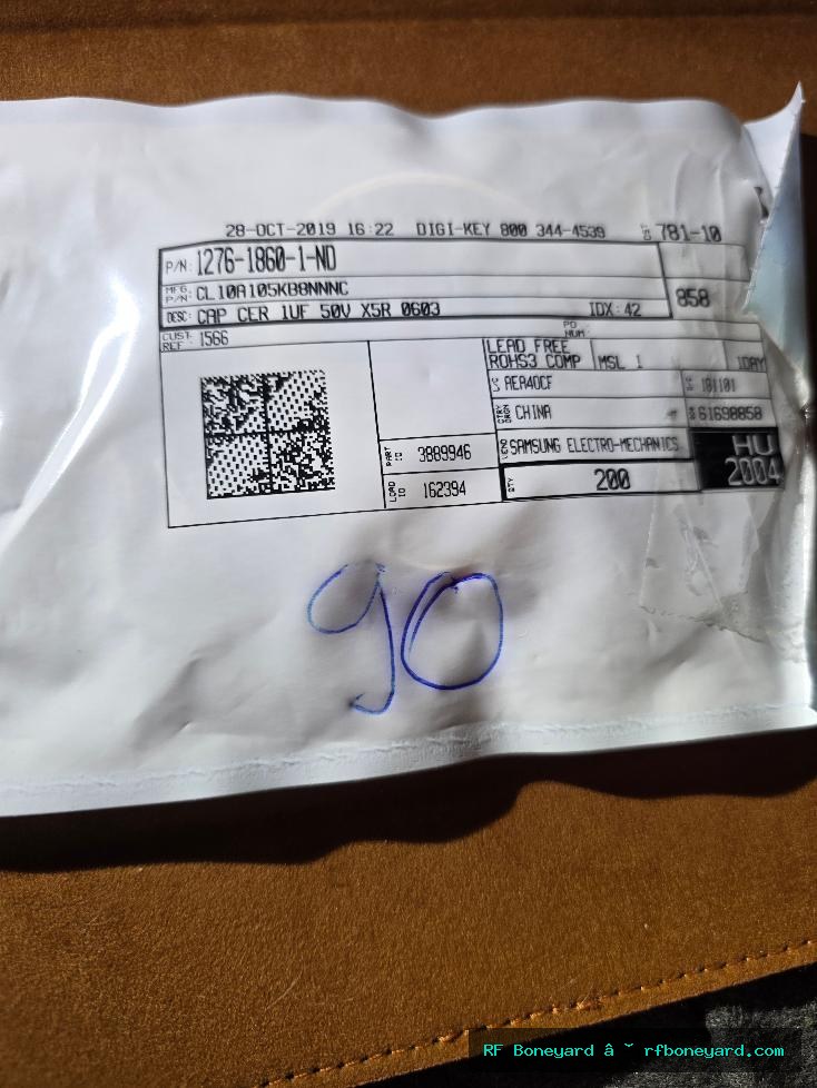 Samsung CL10A105KB8NNNC 1uF 50V X5R 0603 SMD Ceramic Capacitor 90-Piece Lot