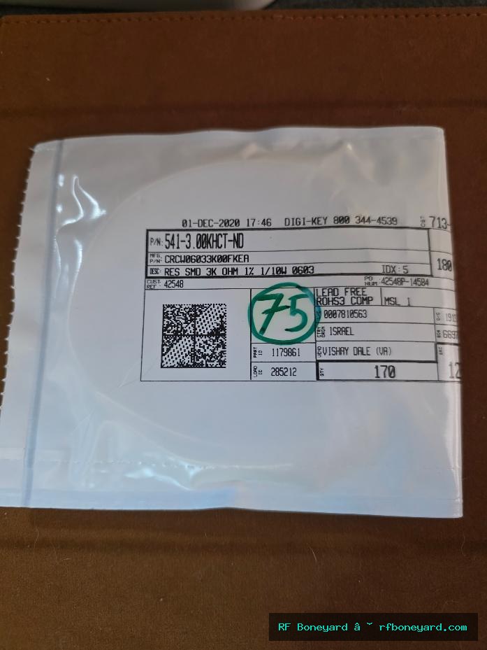 Vishay Dale CRCW06033K00FKEA 3K Ohm 1% 0603 Thick Film SMD Resistors 75pcs