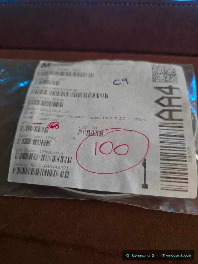 KEMET C0603C104K4RACTU 0.1UF 16V X7R 0603 SMD CERAMIC CAPACITOR 100 PCS NOS