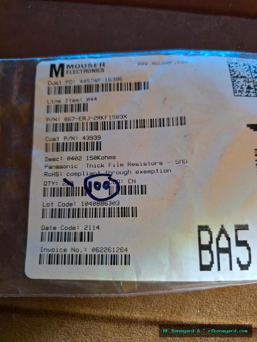PANASONIC ERJ-2RKF1503X 150K OHM 1% 1/10W 0402 SMD THICK FILM RESISTOR 100 PCS NOS