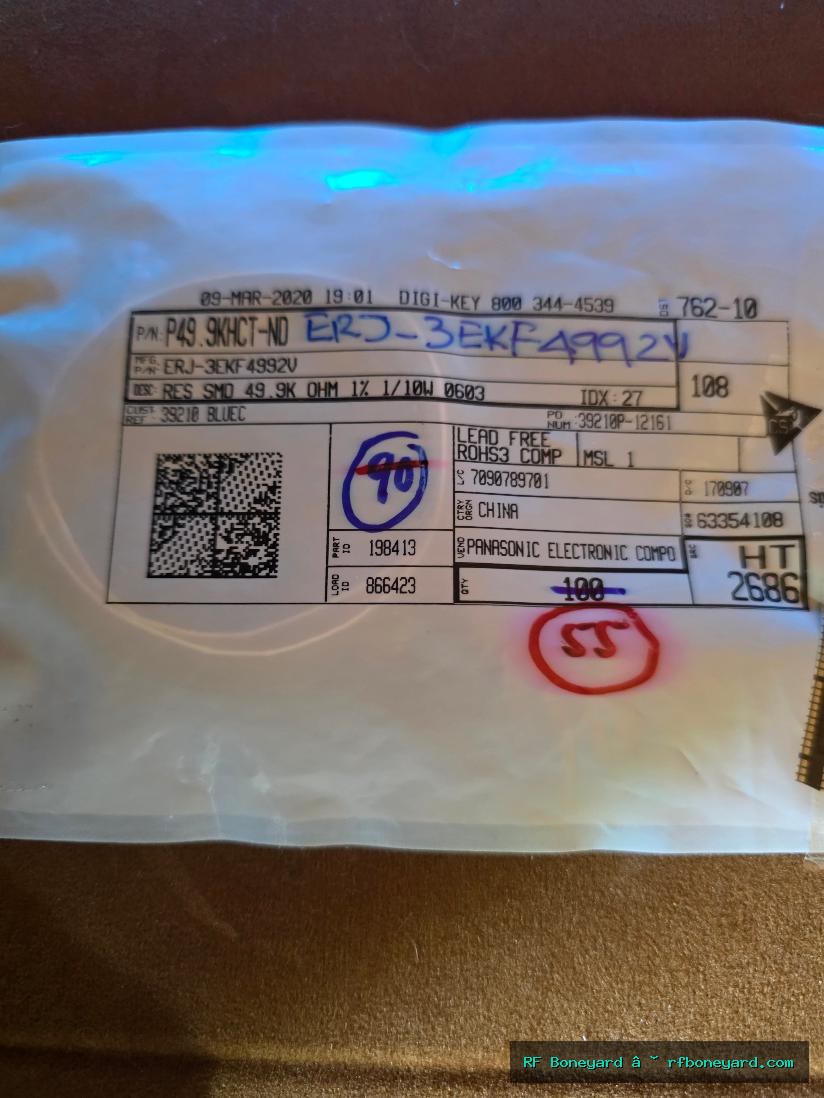 PANASONIC ERJ-3EKF4992V 49.9K OHM 1% 1/10W 0603 SMD THICK FILM RESISTOR 55 PCS NOS
