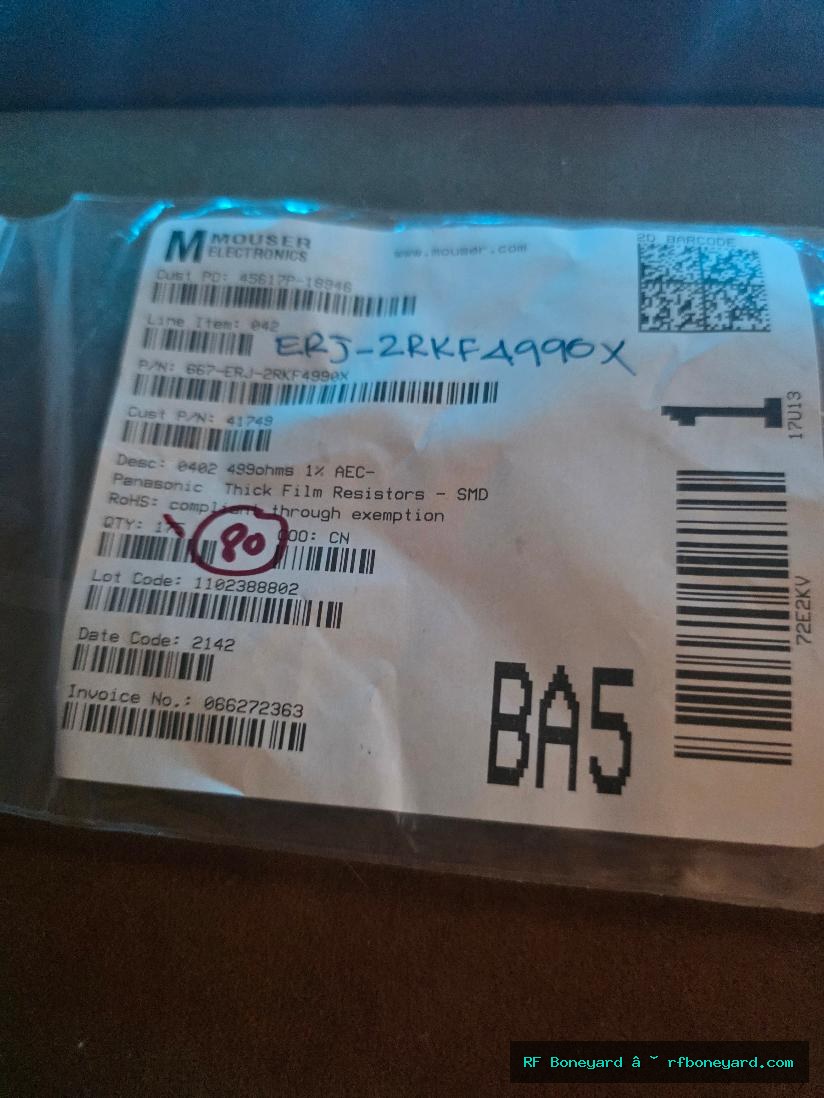 Panasonic ERJ-2RKF4990X 499 Ohm 1% 0402 Thick Film Resistor 80 PACK