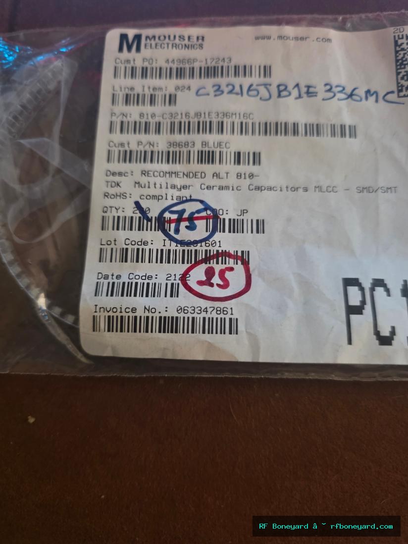 TDK C3216JB1E336M160AC 33uF 25V 1206 MLCC Ceramic Capacitor 25 pcs