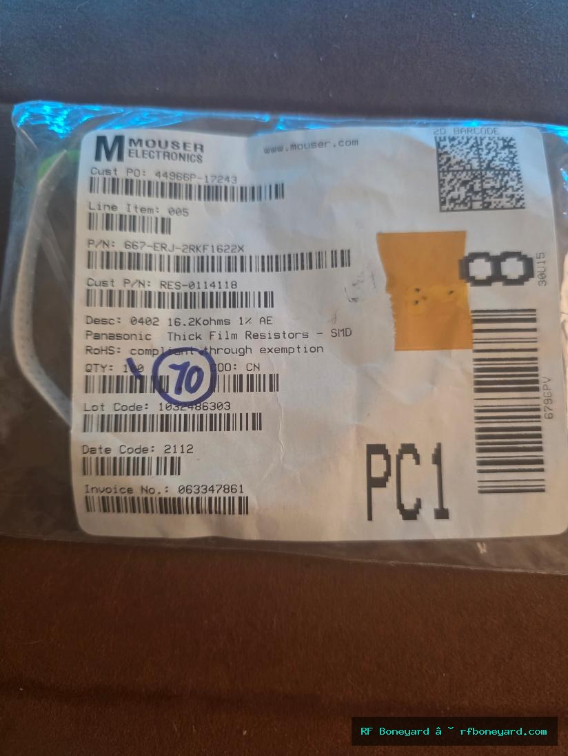 Panasonic ERJ-2RKF1622X 16.2K Ohm 1% 0402 Thick Film Resistor 70 PCS