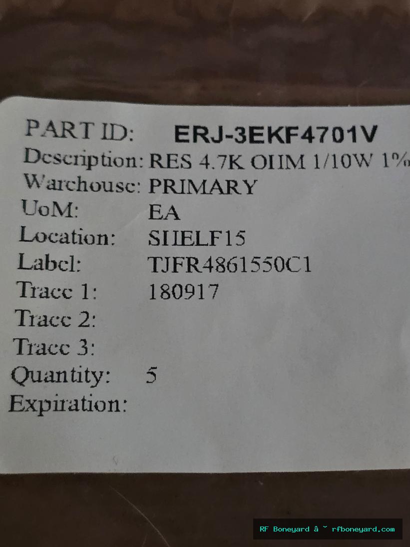 Panasonic ERJ-3EKF4701V 4.7K Ohm 1% 1/10W 0603 SMD Thick Film Resistor 5 PCS