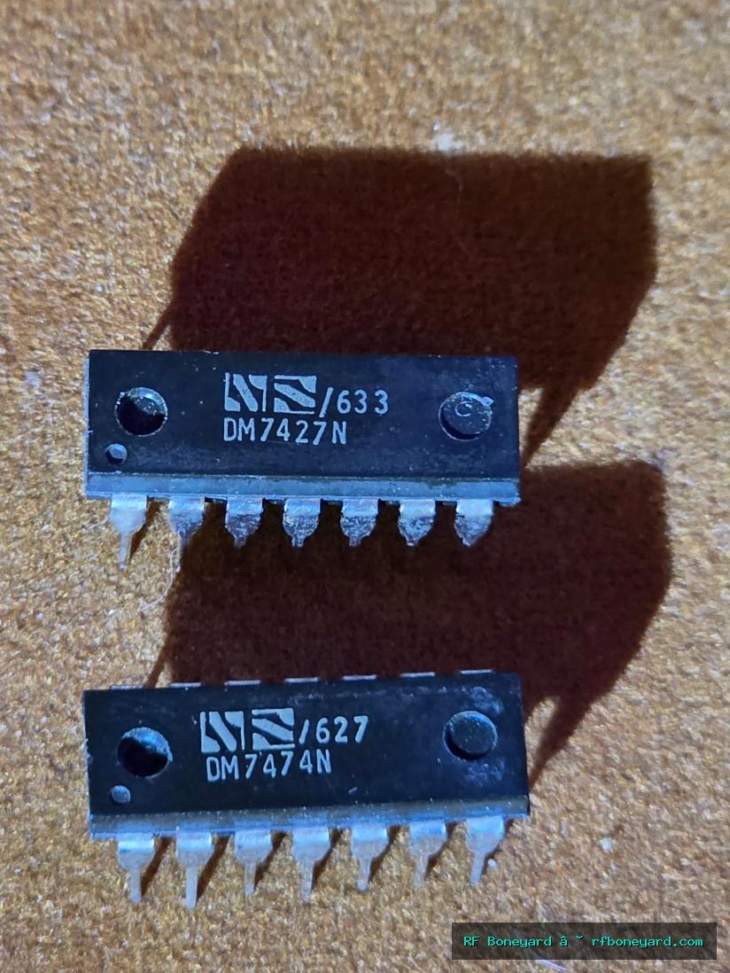 National Semiconductor DM7427N / DM7474N Vintage TTL Logic IC Pair 2 PCS