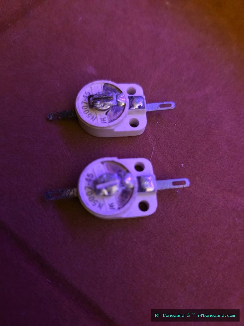 Erie N500 7-45 pF Vintage Ceramic Trimmer Capacitor 2 PCS Pair