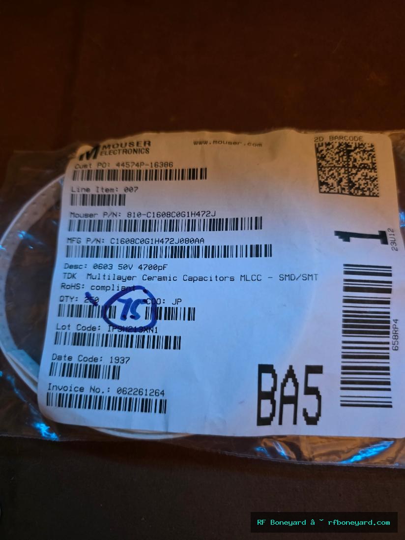 TDK C1608C0G1H472J080AA 4700pF 50V C0G 0603 MLCC Capacitor 75 PCS