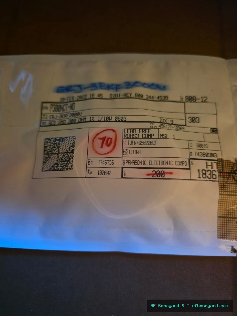 70 PCS Panasonic ERJ-3EKF3000V 300 Ohm 1% 1/10W 0603 SMD Thick Film Resistors